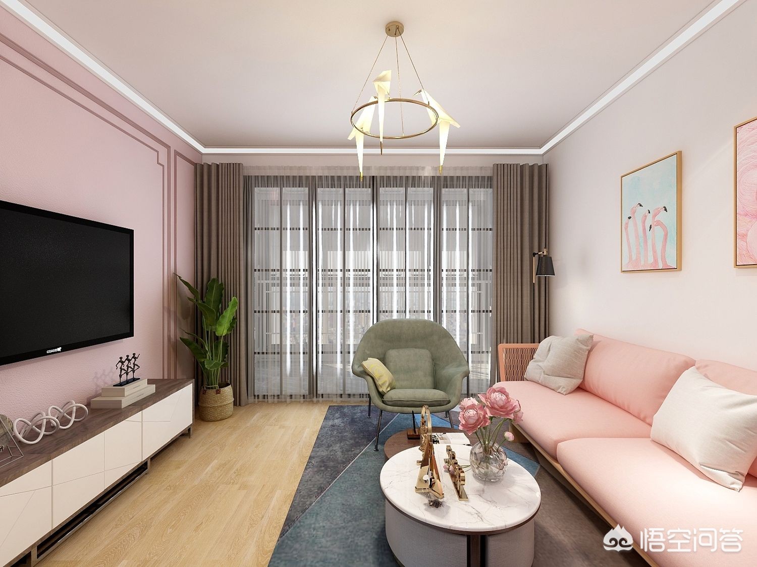 最新装修吊顶效果图大全-装修客厅不吊顶，走一圈宽石膏线好看吗？还有哪些好的建议？