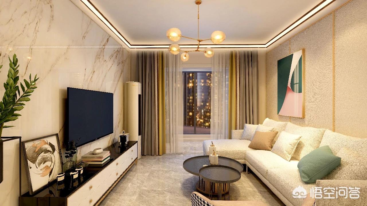 最新装修吊顶效果图大全-装修客厅不吊顶，走一圈宽石膏线好看吗？还有哪些好的建议？