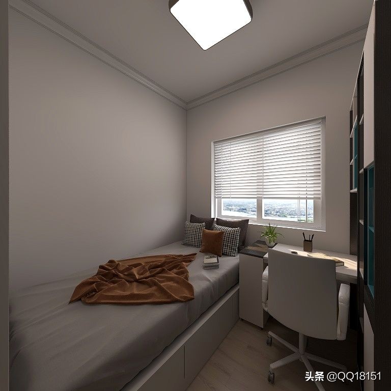 家装设计图效果图卧室怎么画-两个卧室中间是卫生间装修效果？