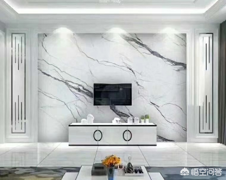 大宅装修效果图-农村的两层小别墅怎么装修好？客厅全屋贴瓷砖，电视背景墙该怎么设计？