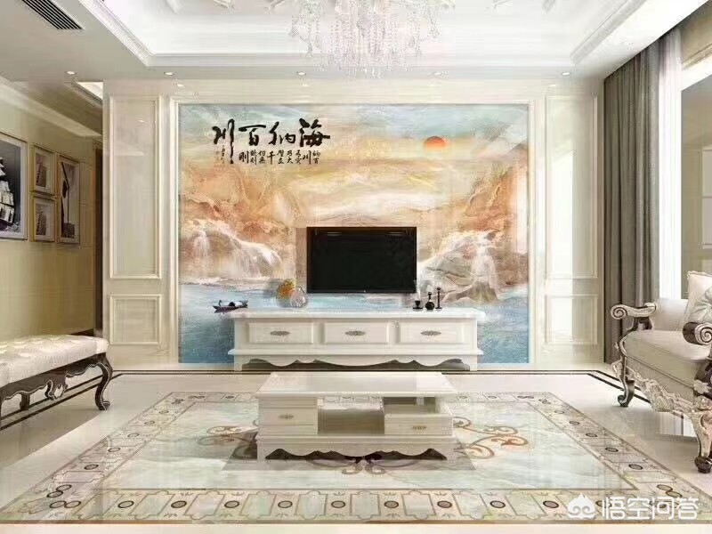 大宅装修效果图-农村的两层小别墅怎么装修好？客厅全屋贴瓷砖，电视背景墙该怎么设计？