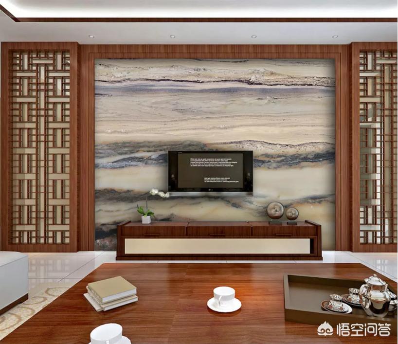 大宅装修效果图-农村的两层小别墅怎么装修好？客厅全屋贴瓷砖，电视背景墙该怎么设计？