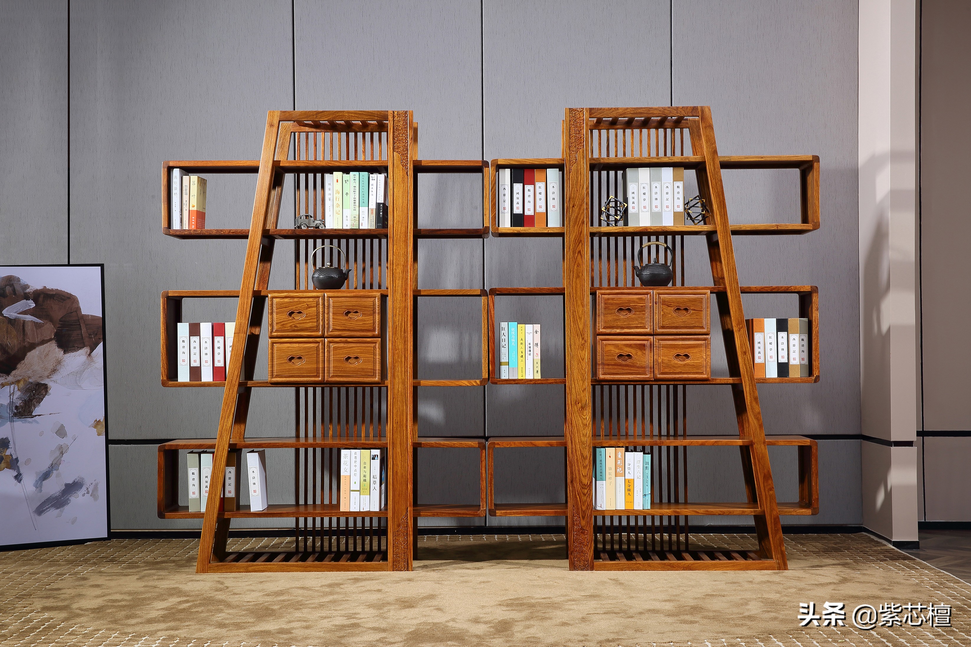 新中式书房装修效果图大全2020图片-家里装修新中式，如何装修大气一点的书房？